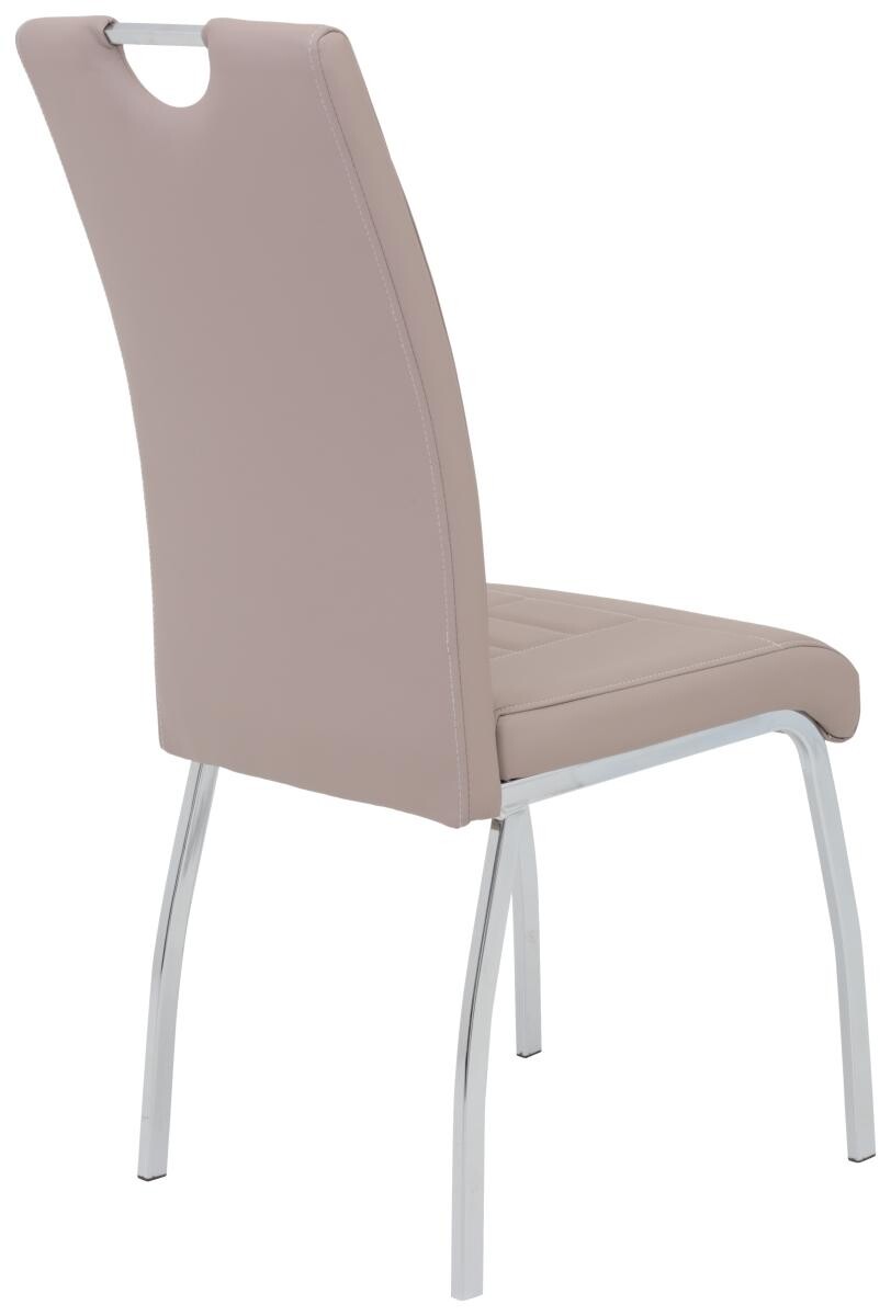Stuhl Andrea 2er Set Cappuccino Kunstleder Metall B/H/T: ca. 43x100x64 cm