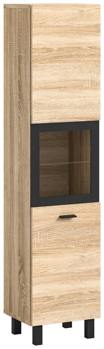 Badhochschrank BOSTON Eiche Sonoma Nachbildung schwarz B/H/T: ca. 30x125x29 cm