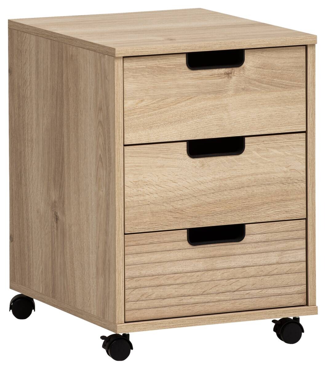 Rollcontainer Emmik Eiche Eiche weiß Nachbildung B/H/T: ca. 40,1x57x50 cm