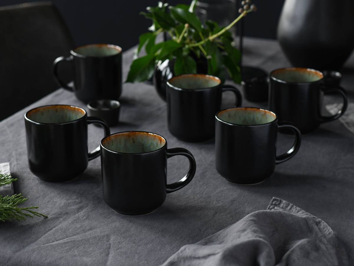 CreaTable Kaffeebecher Nordic Fjord Green grün Steinzeug