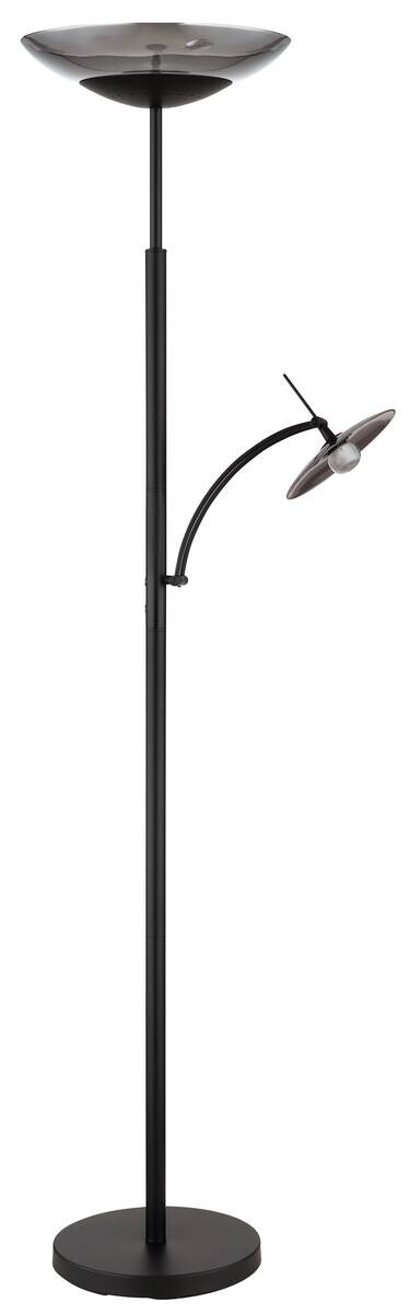 GLOBO LED-Deckenfluter Sophia schwarz Metall Glas H: ca. 180 cm