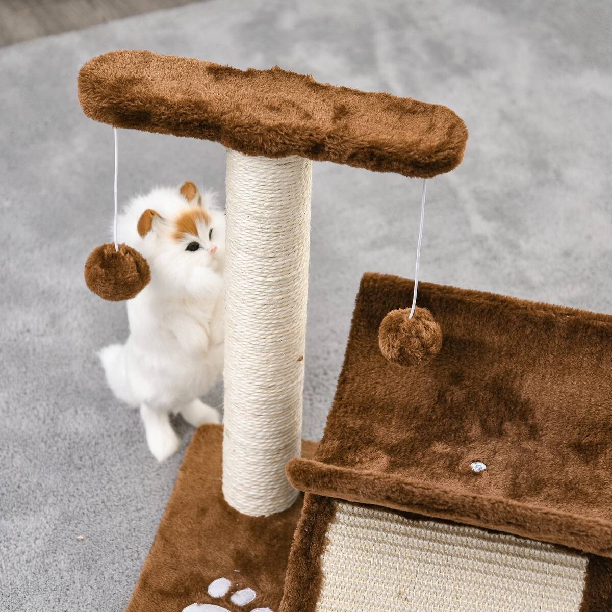PawHut Katzenkratzbaum braun Spanplatte B/H/L: ca. 30x43x40 cm