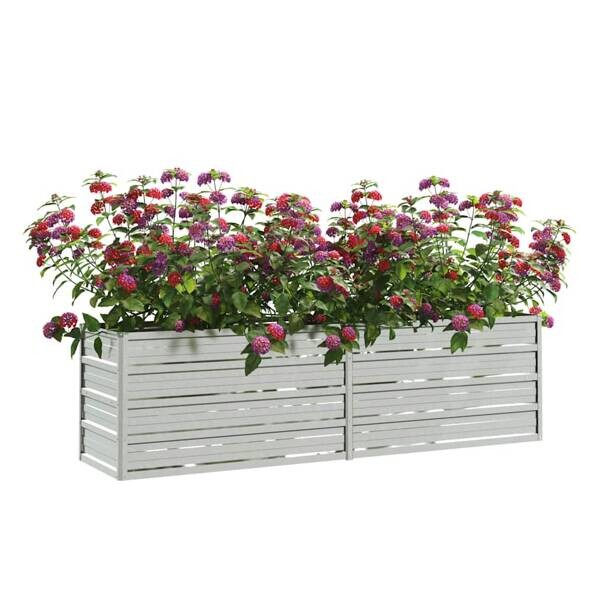 Garten-Hochbeet silber Stahl B/H/L: ca. 40x45x160 cm