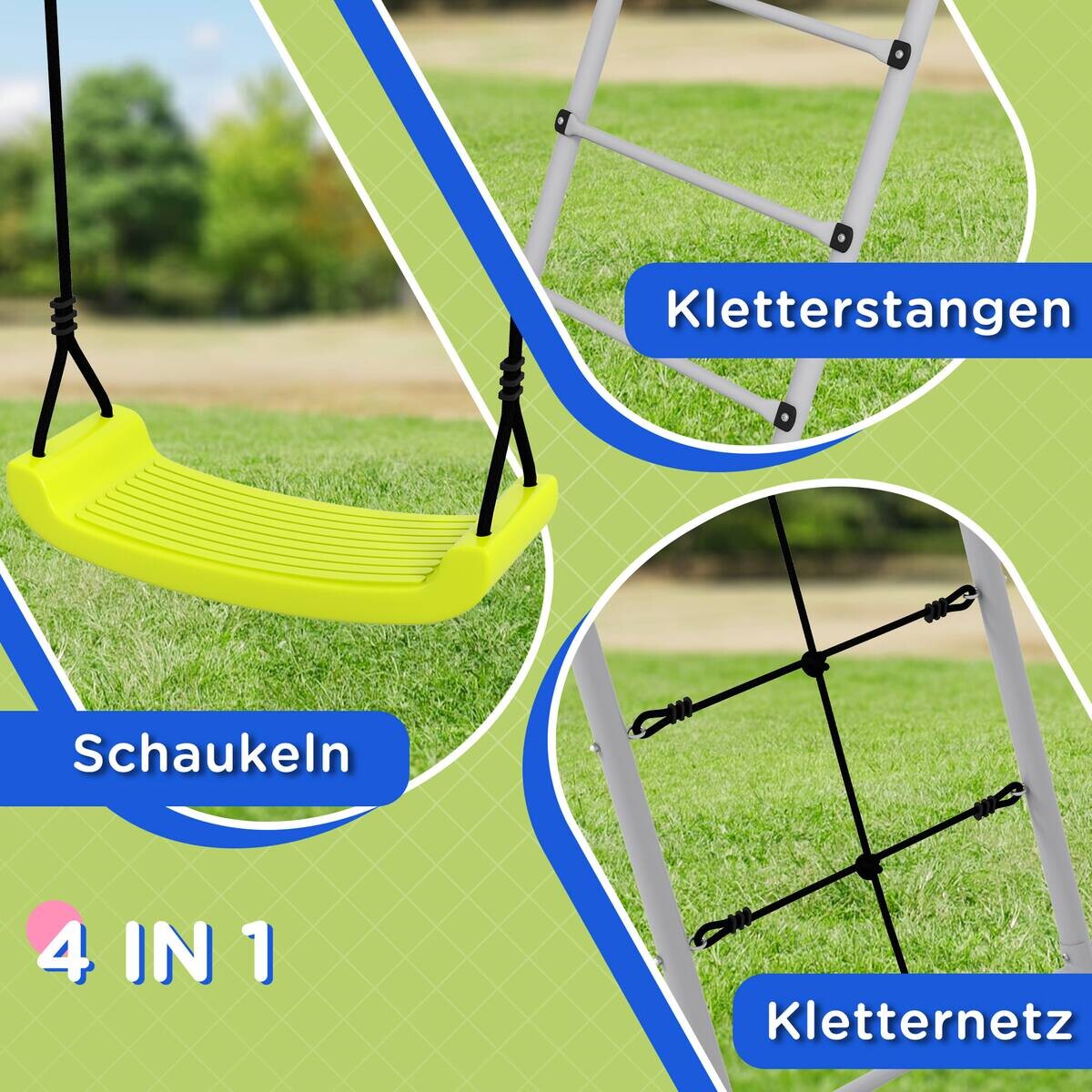 Outsunny Schaukel grün B/H/L: ca. 185x260x180 cm