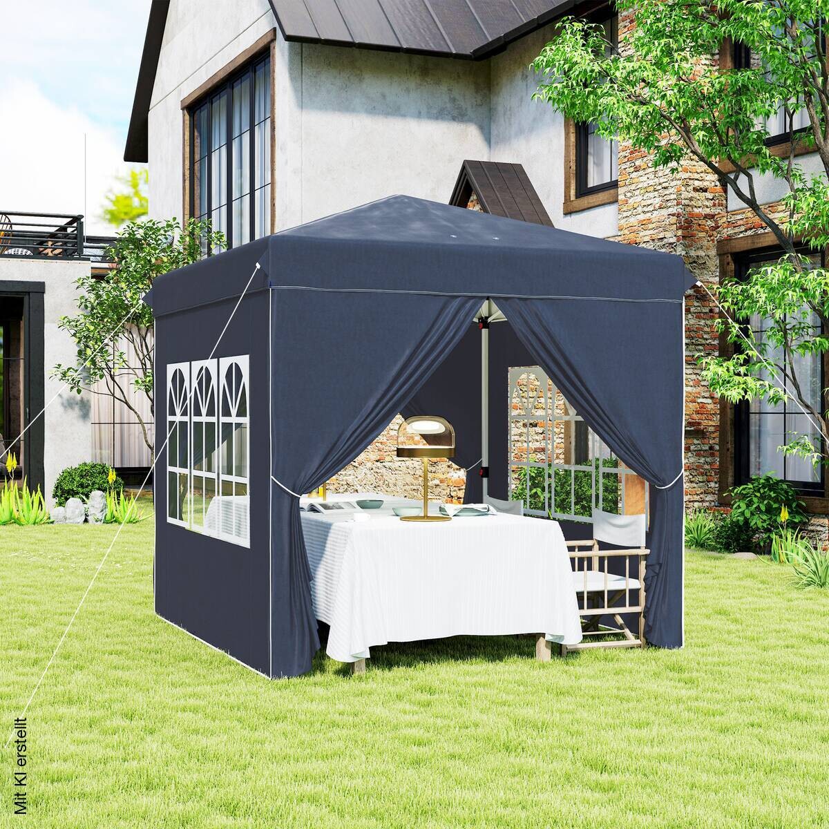 Outsunny Pavillon blau Polyester B/H/L: ca. 248x270x248 cm