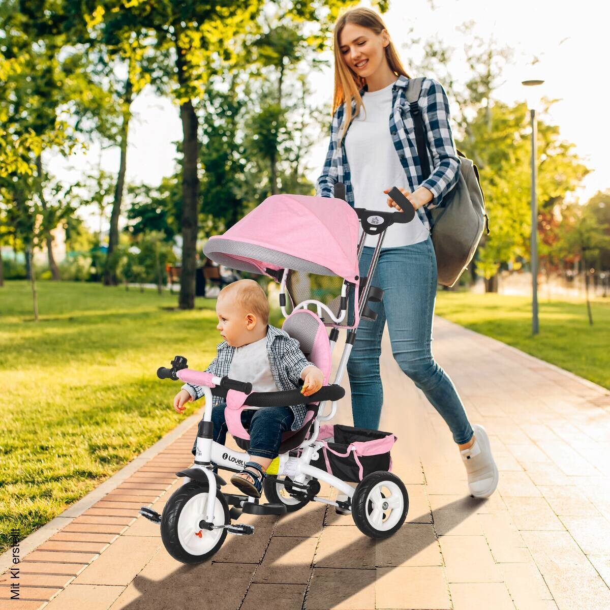 HOMCOM Kinderdreirad rosa B/H/L: ca. 50x106x95 cm