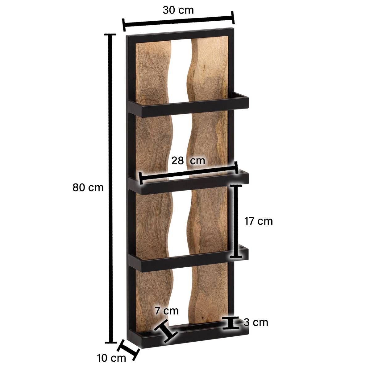 Wandregal B/H/T: ca. 30x80x10 cm