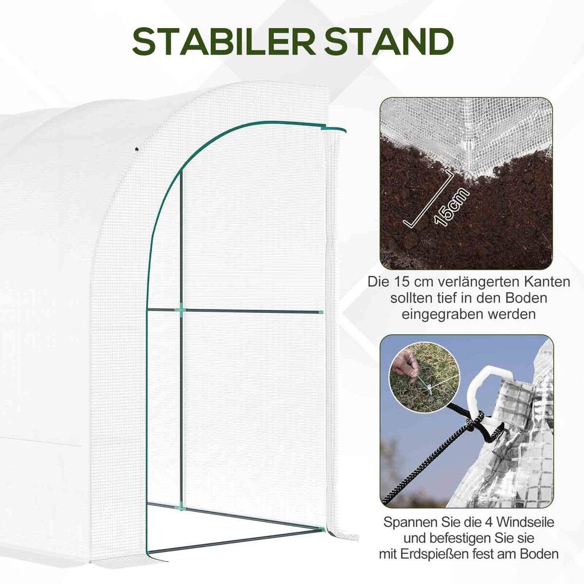 Outsunny Gewächshaus B/H/L: ca. 150x213x300 cm