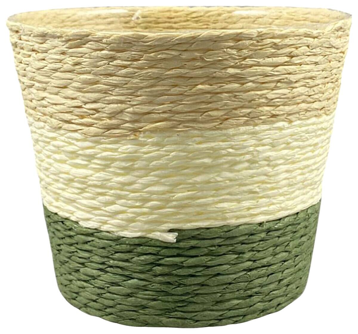 Korb weiß Papier B/H/L: ca. 14x14x11 cm