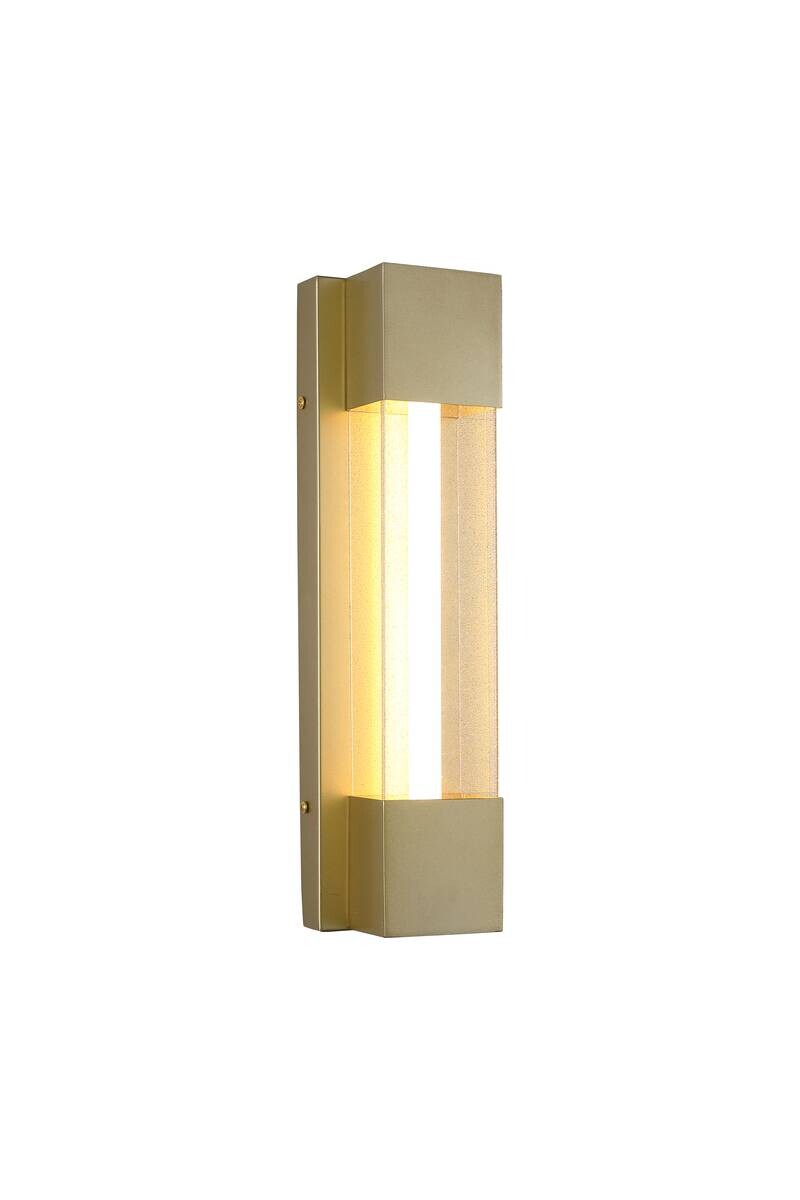 LED-Außenwandleuchte gold klar B/H/T/L: ca. 12x40x8,5x8,5 cm