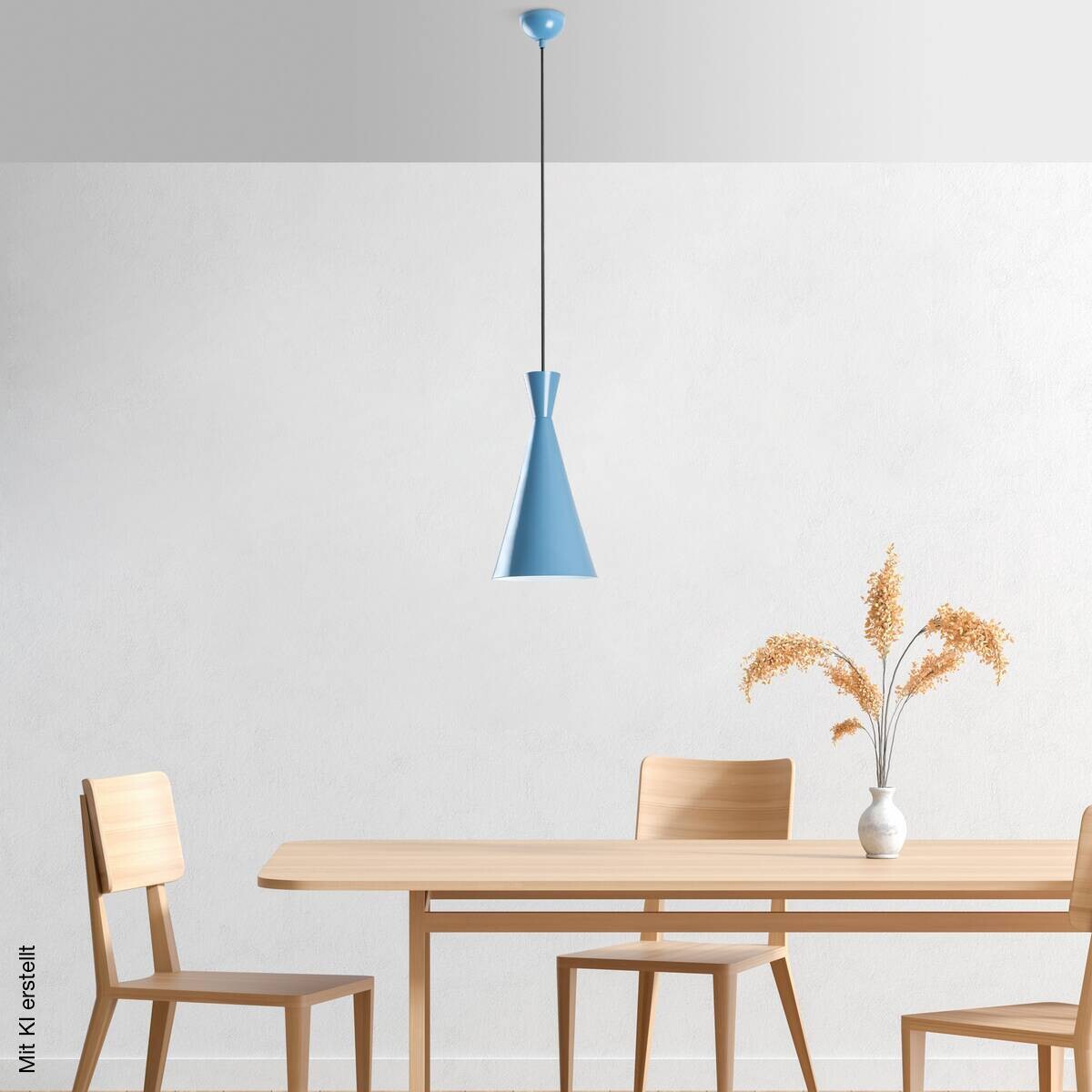 Opviq Pendelleuchte blau B/H/T: ca. 19x134x19 cm E27 1 Brennstellen