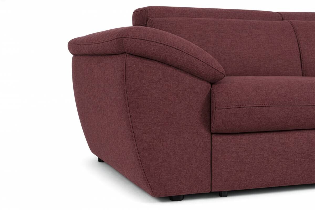 Ecksofa mit Bettfunktion und Bettkasten rostrot Flachgewebe B/H/T: ca. 280x108x235 cm