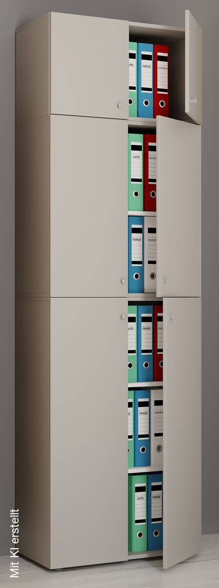 Büroschrank Lona grau B/H/T: ca. 70x223x39 cm