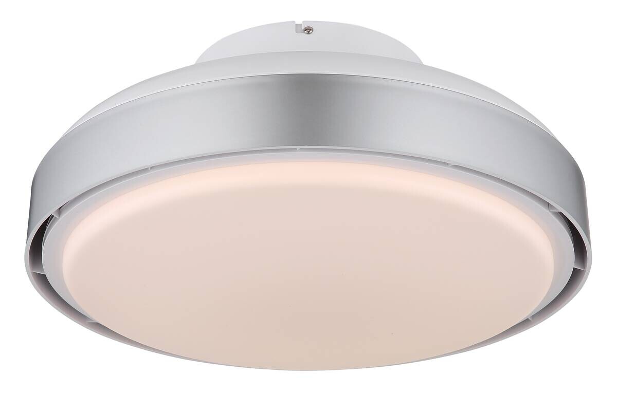 GLOBO LED-Deckenventilator Opal silber weiß Acryl Kunststoff H/D: ca. 20x45 cm 1 Brennstellen