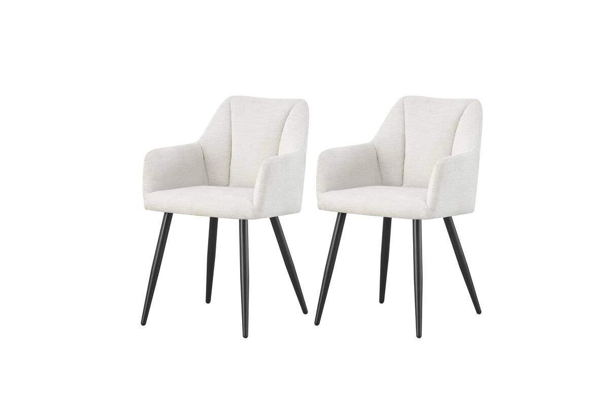 Stuhl BELLA, 2er Set creme Stoff B/H/T: ca. 55x82x62 cm