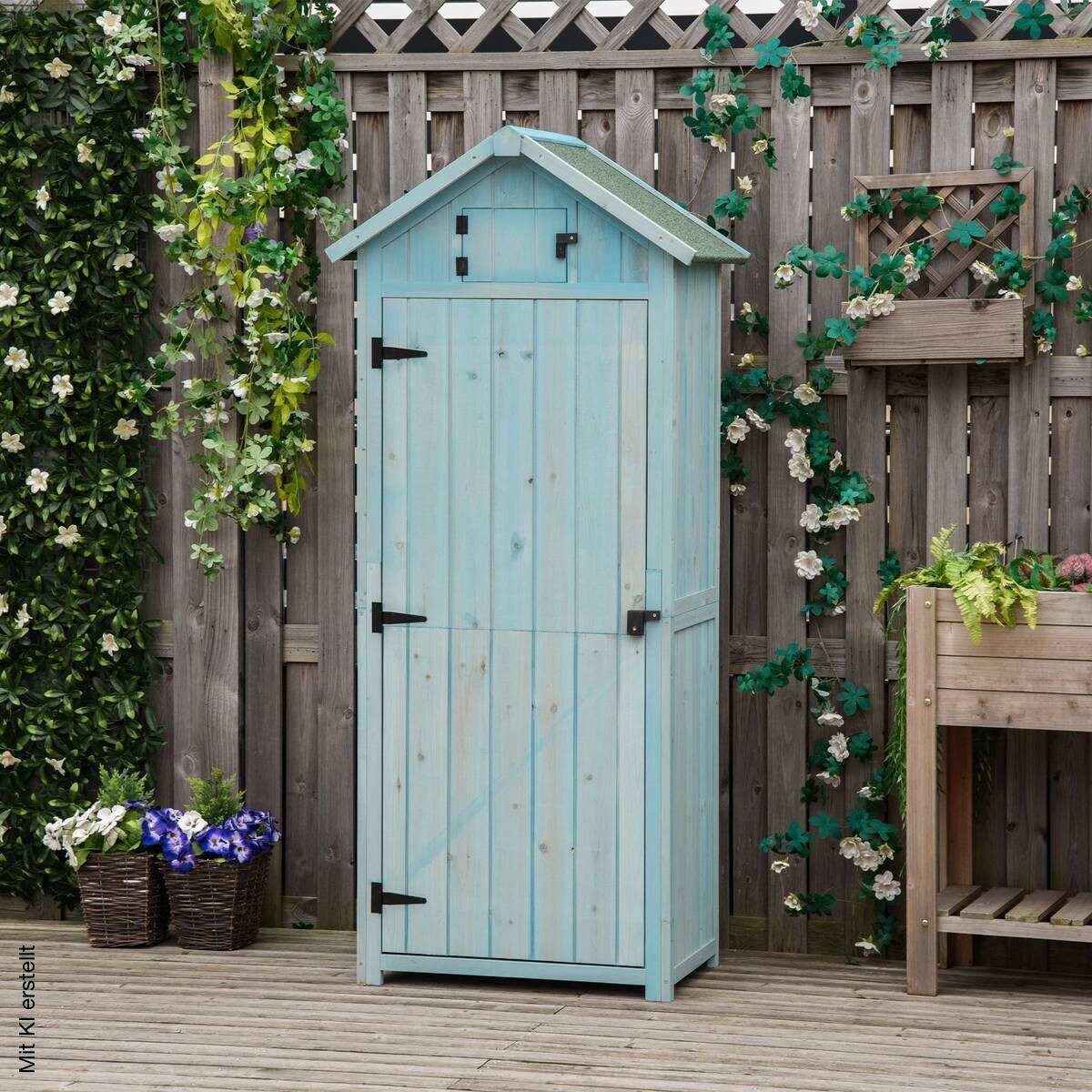 Outsunny Gartenhaus hellblau B/H/L: ca. 54x179x77 cm
