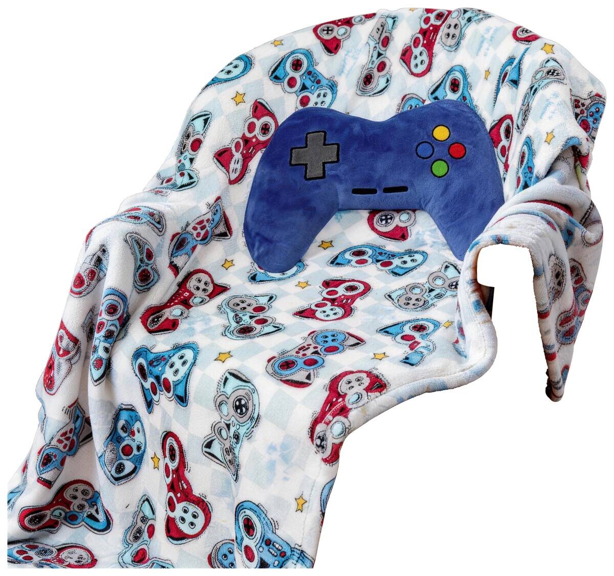Set bestehend aus Kissen und Kuscheldecke blau Polyester B/L: ca. 100x127 cm