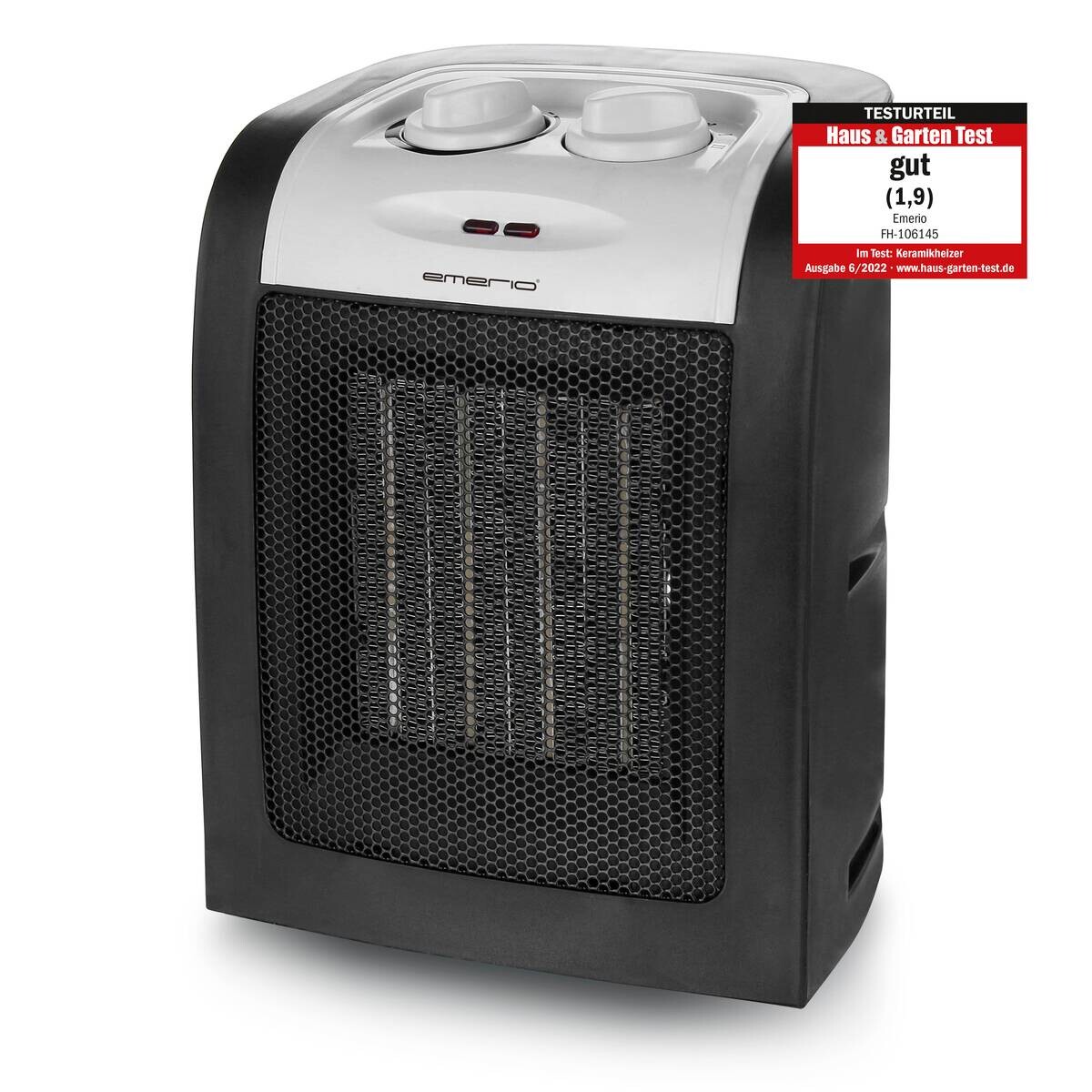 Emerio Keramik Heizlüfter FH-106145 schwarz B/H/L: ca. 12,2x21,8x16,9 cm ca. 1800 W
