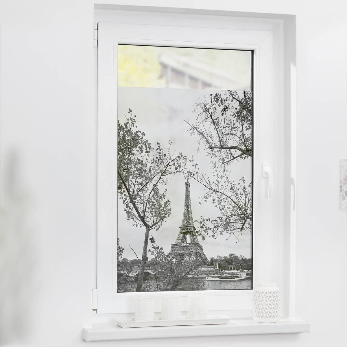 LICHTBLICK Fensterfolie Paris Paris Paris schwarz weiß B/L: ca. 100x180 cm