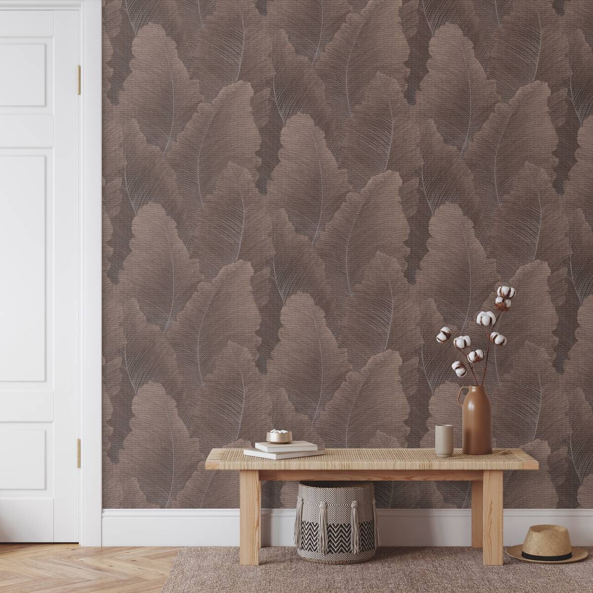 Erismann Vliestapete Blätter braun bronze B/L: ca. 53x1005 cm