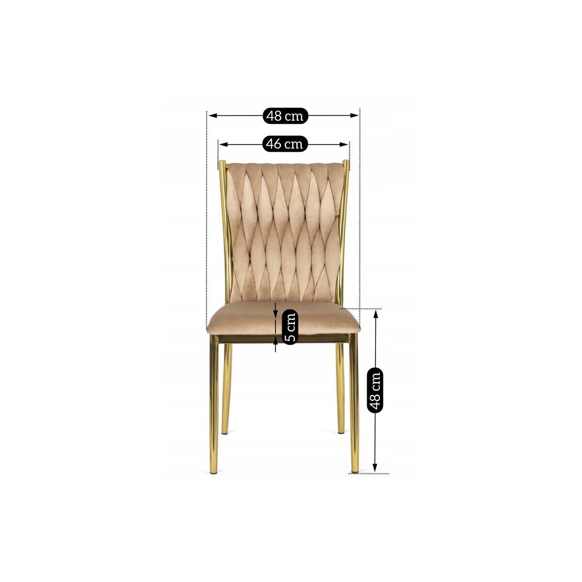 Stuhl DAN beige Velourstoff B/H/T: ca. 48x94x58 cm