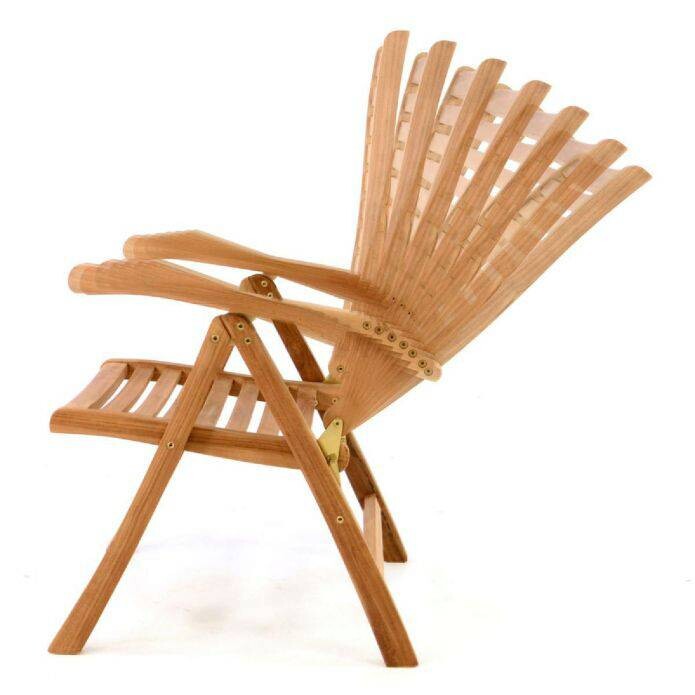 VCM Gartenstuhl braun Teakholz B/H/T: ca. 61x111x65 cm