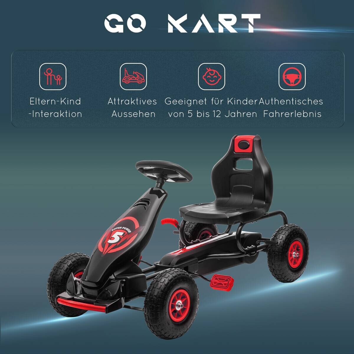 HOMCOM Kinder-Fahrzeug rot B/H/L: ca. 58x121x61 cm