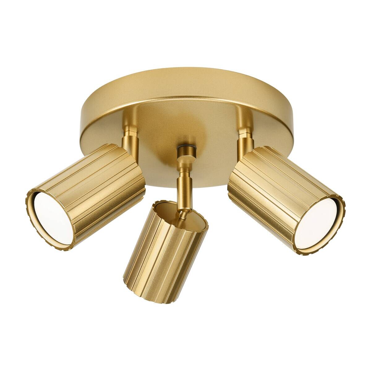 Lamkur Strahler Prisma gold Stahl B/H/L: ca. 18x19,5x18 cm 3 Brennstellen