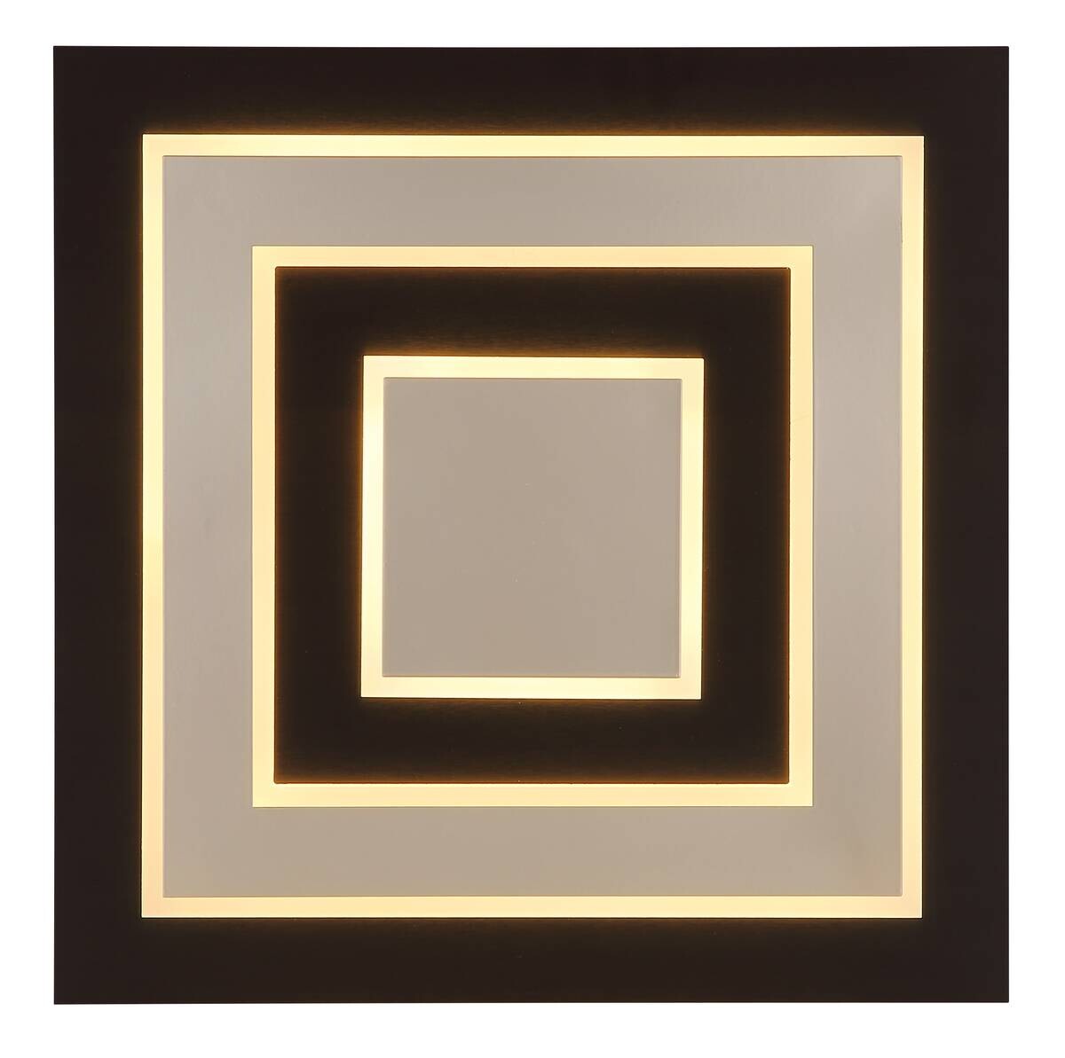 GLOBO Deckenleuchte dunkelbraun mattschwarz MDF Metall B/H/L: ca. 48x5,2x48 cm 1 Brennstellen