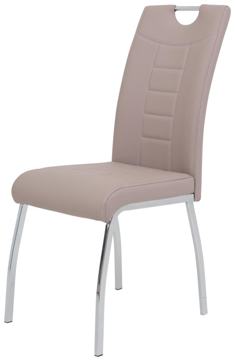 Stuhl Andrea 2er Set Cappuccino Kunstleder Metall B/H/T: ca. 43x100x64 cm