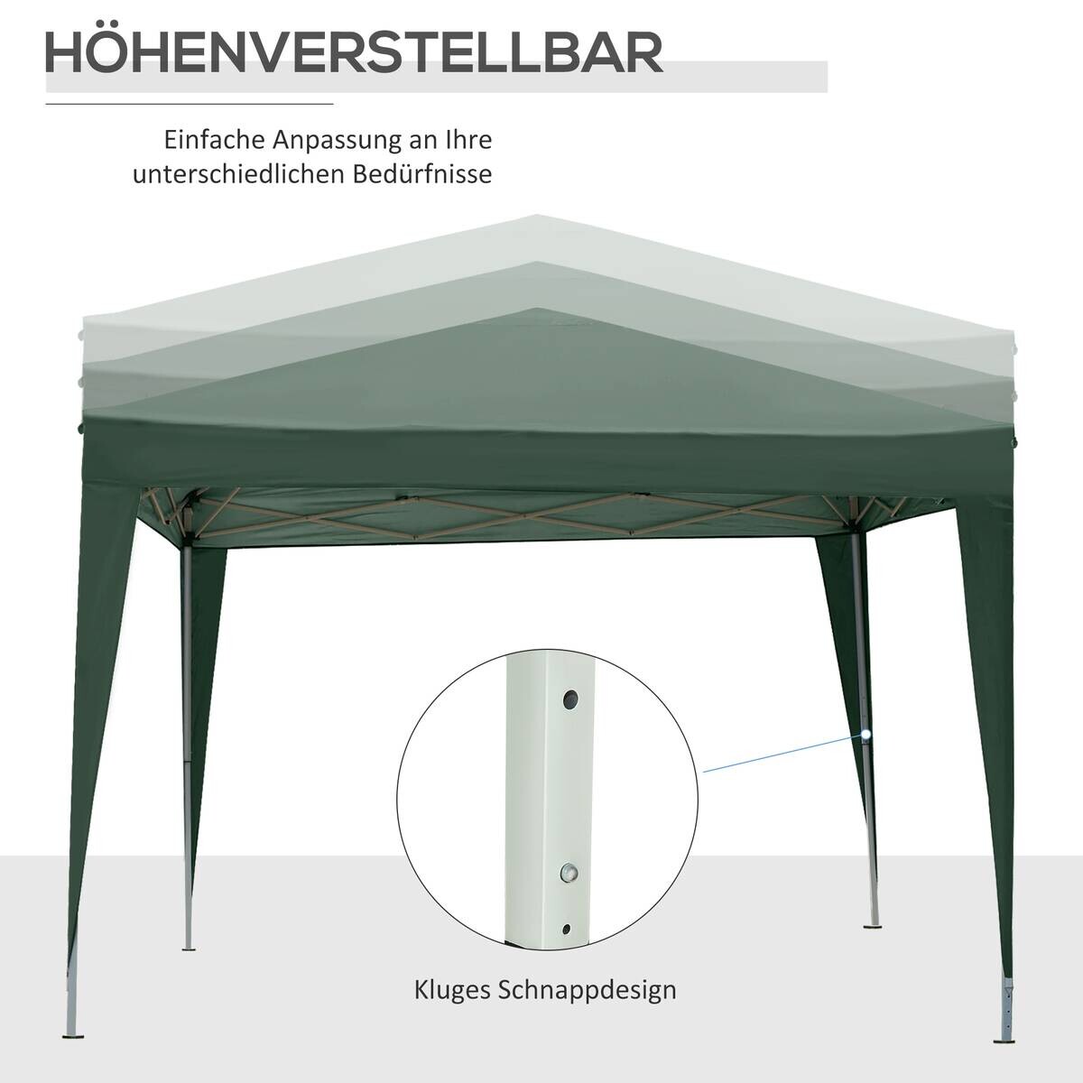 Outsunny Pavillon grün Polyester B/H/L: ca. 2,95x2,58x2,95 cm