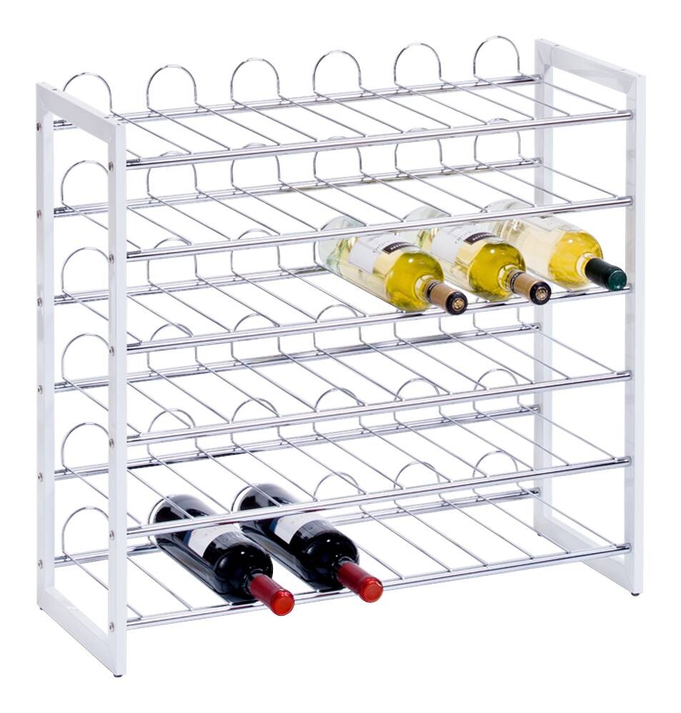 Zeller Weinregal für 36 Flaschen weiß Metall B/H/L: ca. 26,5x63x68 cm