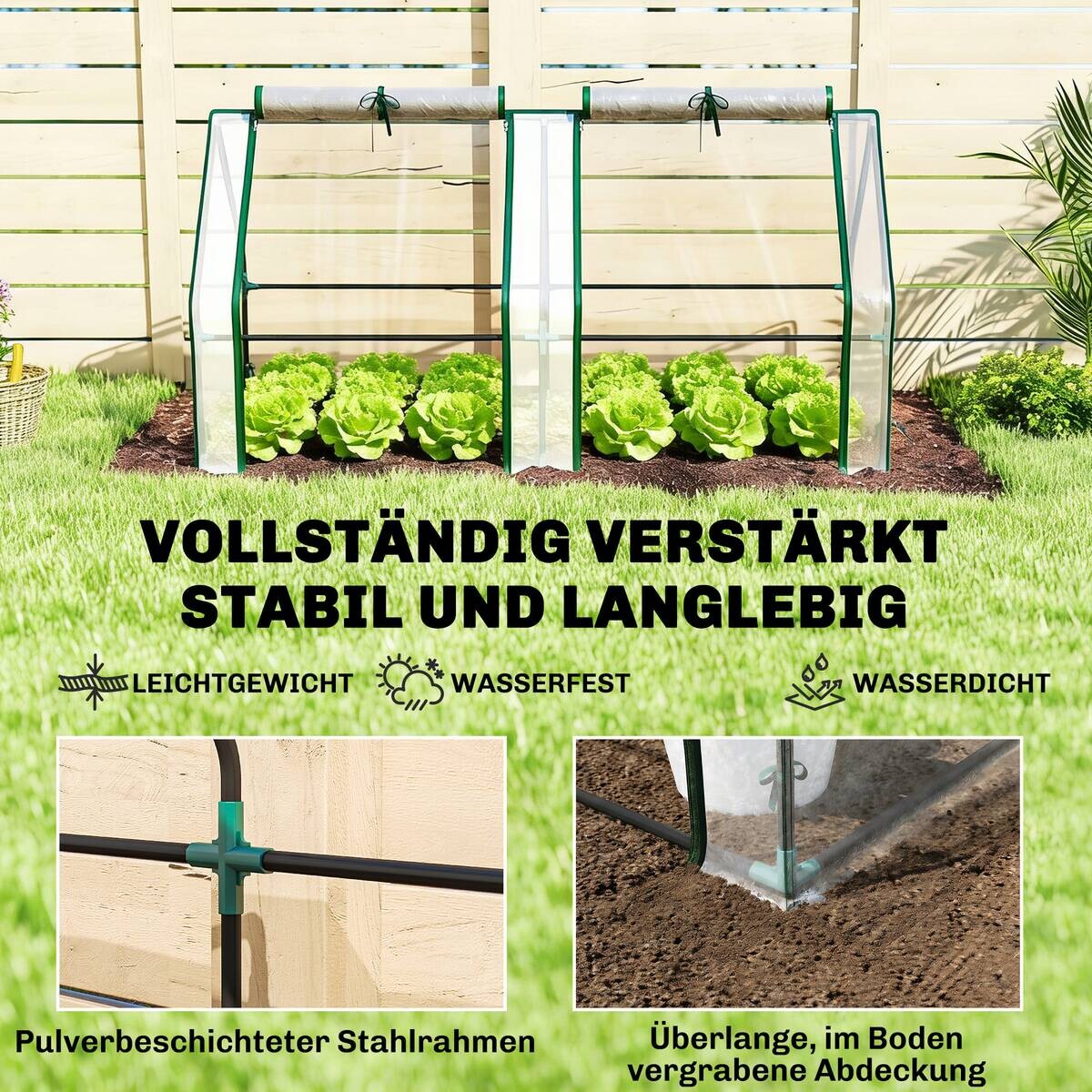 Outsunny Gewächshaus B/H/T/L: ca. 90x90x90x180 cm transparent