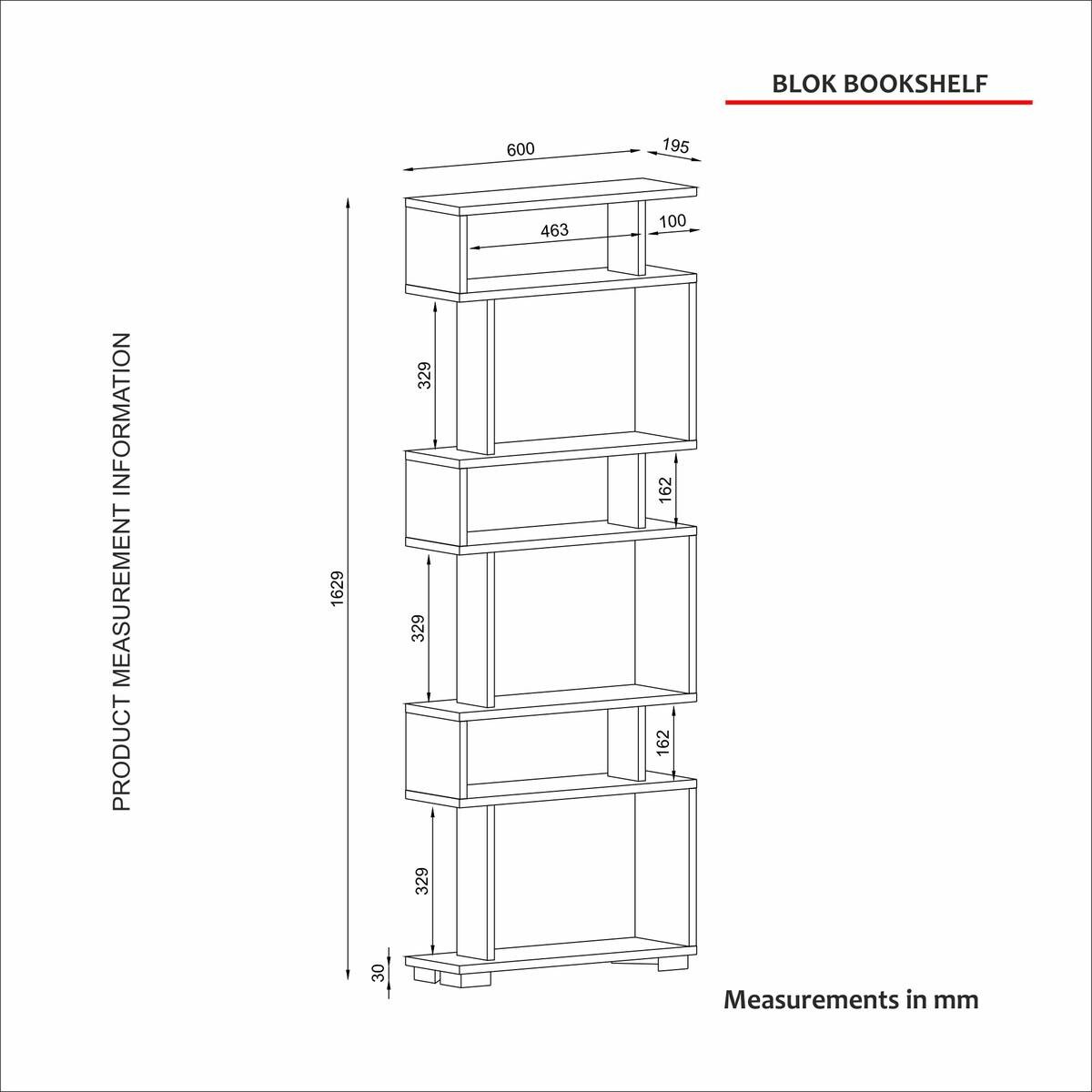 Regal Blok weiß walnuss Nachbildung B/H/T: ca. 60x160x20 cm