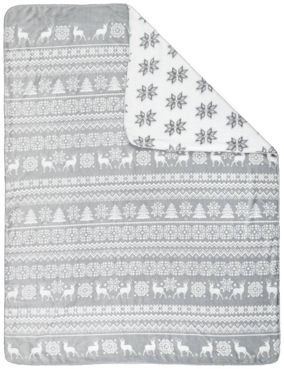 Wohndecke silber Polyester B/L: ca. 150x200 cm