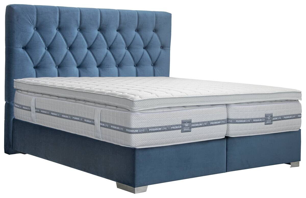 Boxspringbett Lydia blau Liegefläche B/L: ca. 200x200 cm