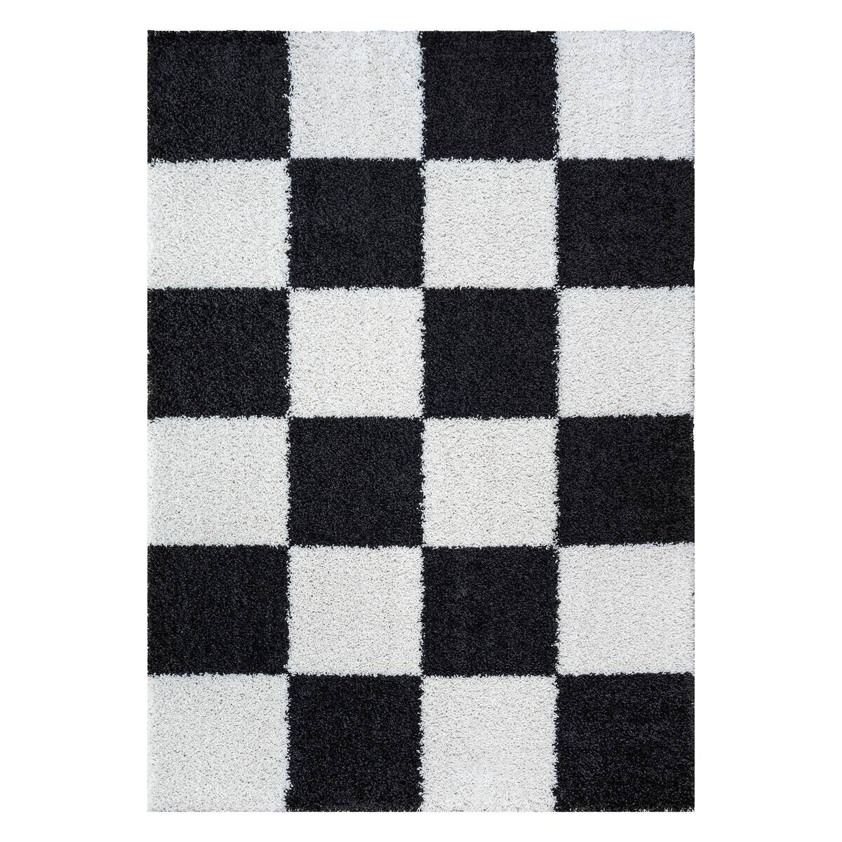 Sanat Hochflorteppich MILANO schwarz B/L: ca. 140x200 cm