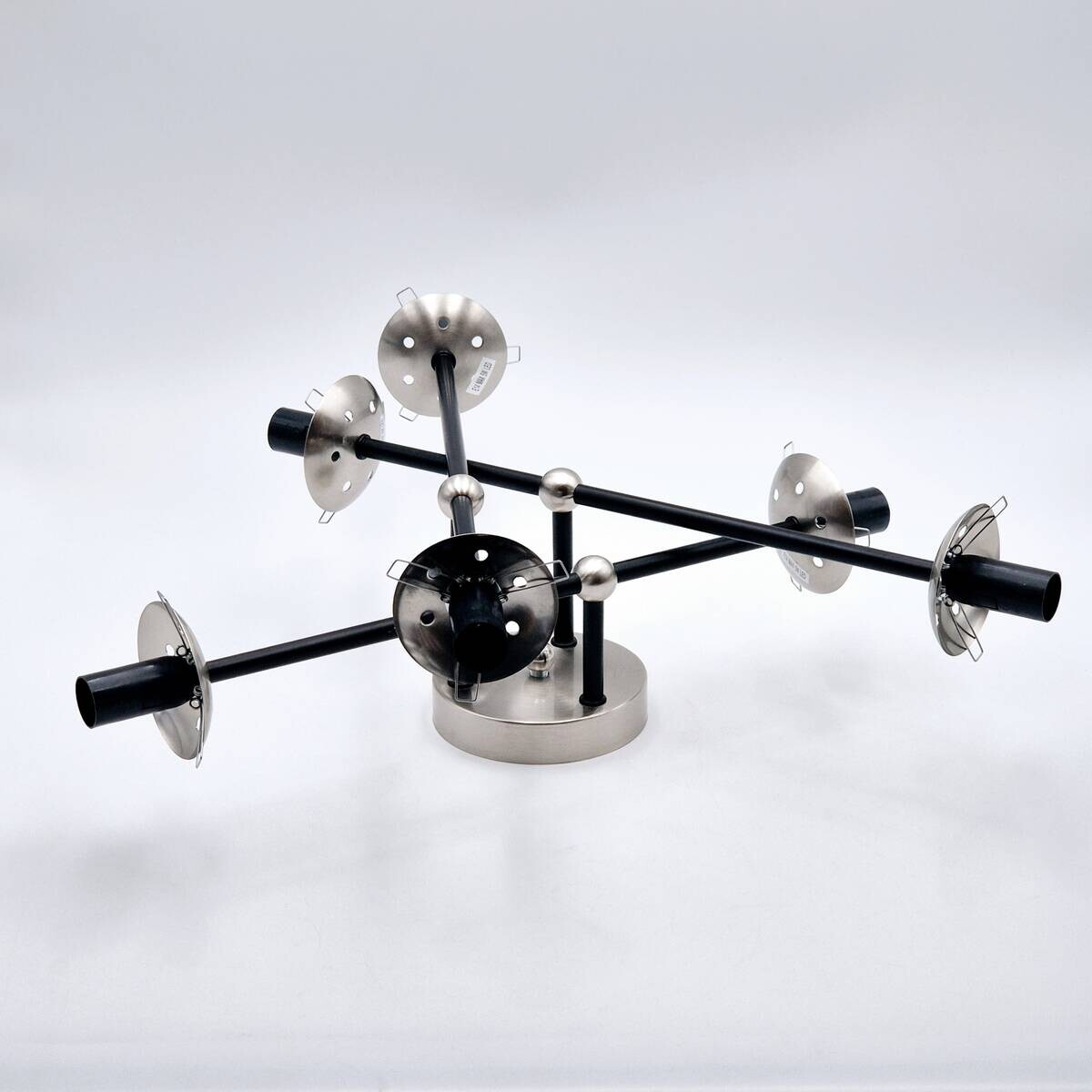 Lamkur Anbauleuchte Malena Chrom schwarz Glas Stahl B/H/L: ca. 64x20x64 cm E14 6 Brennstellen