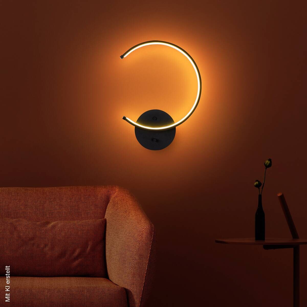 Opviq Wandleuchte Moon schwarz Metall B/H/T/L: ca. 33x46x6x33 cm