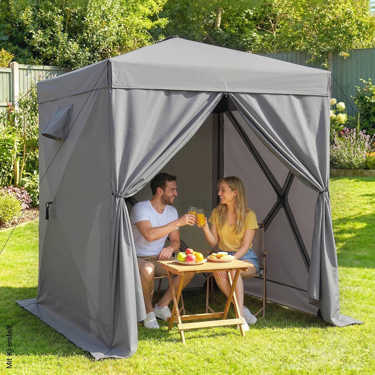 Outsunny Pavillon dunkelgrau Polyester B/H/L: ca. 185x205x185 cm
