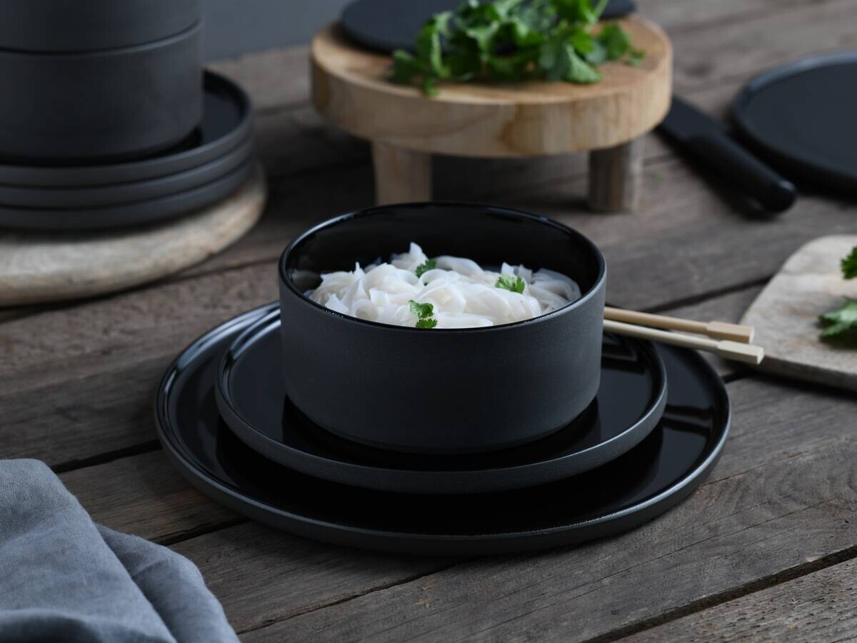 CreaTable Kombiservice Futuro schwarz Steinzeug 16 tlg.