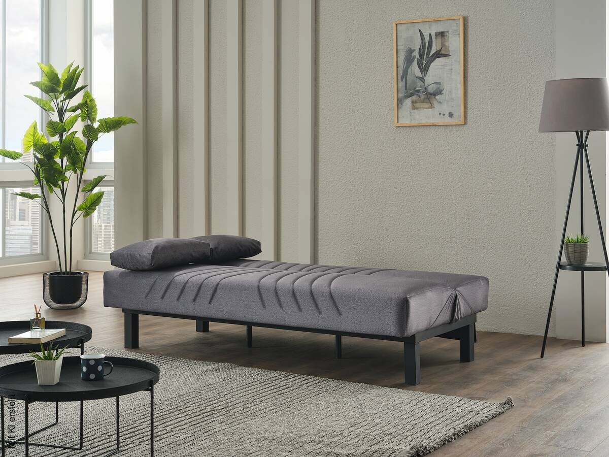 Schlafsofa Radoo grau Polyester B/H/T: ca. 190x86x84 cm