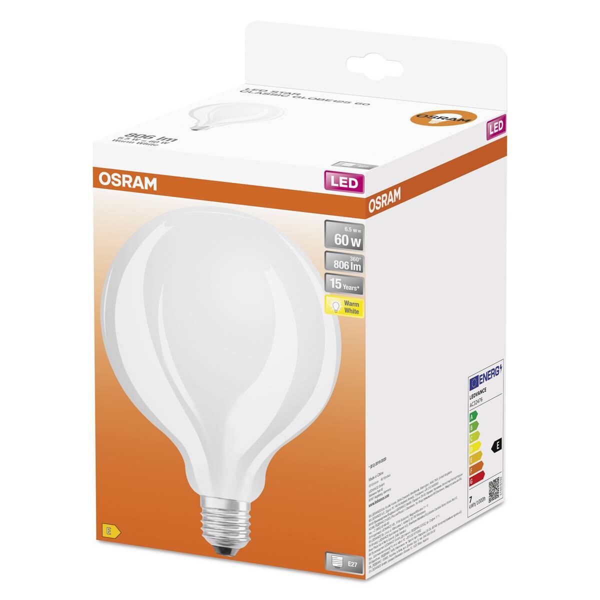 OSRAM LED-Leuchtmittel Globe Classic AC32476 E27