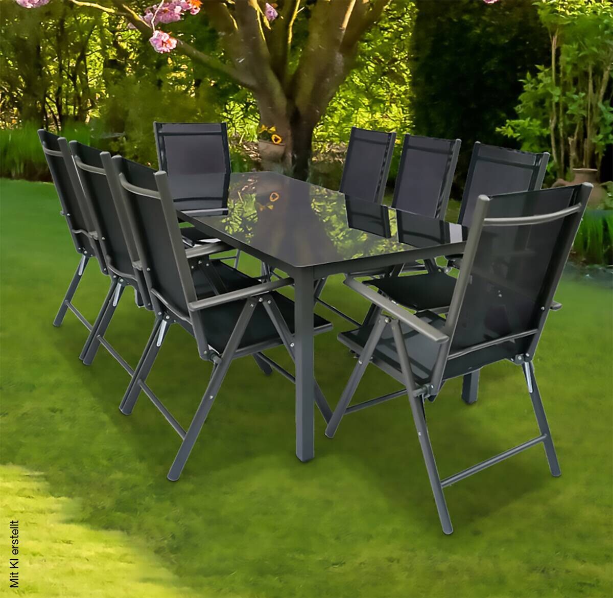 VCM Gartensitzgruppe Sonlas anthrazit Glas