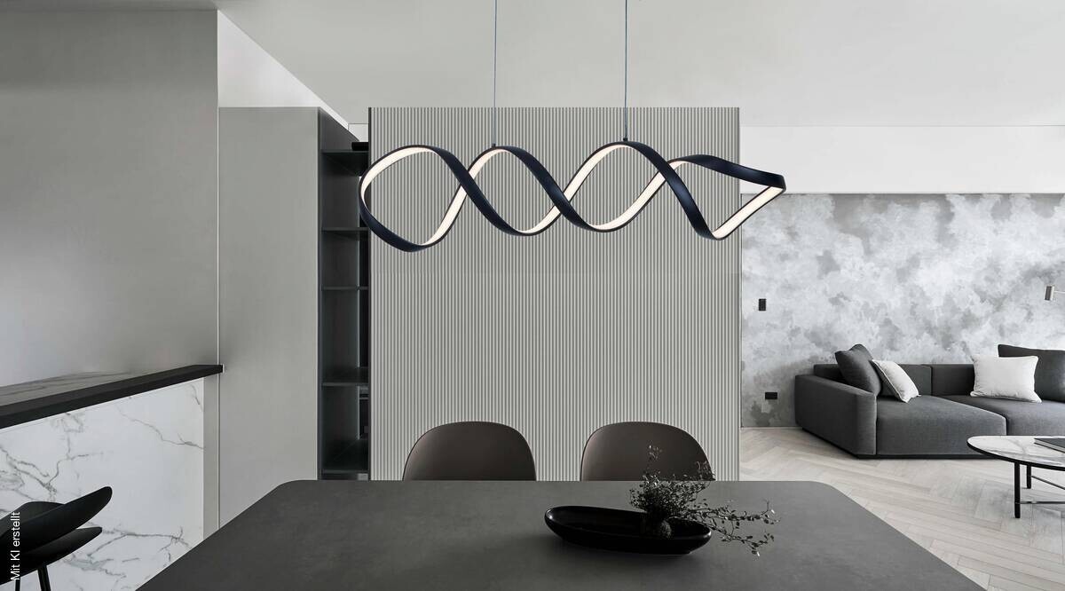 POCOline LED-Pendelleuchte Malte mattschwarz Metall B/H/L: ca. 18x120x107 cm