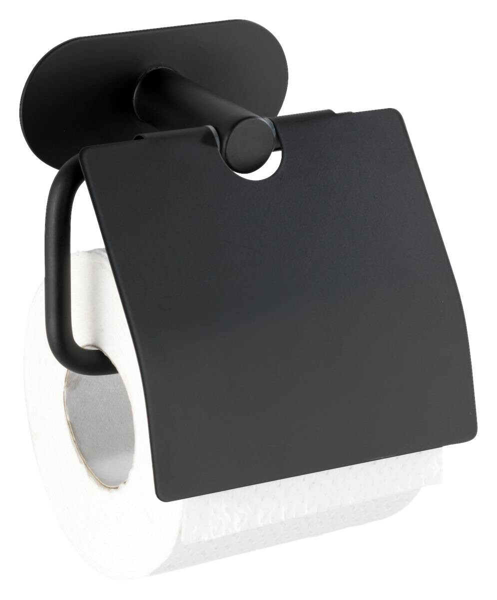 Turbo-Loc Toilettenpapierhalter schwarz Edelstahl B/H/T: ca. 14x12,5x7 cm