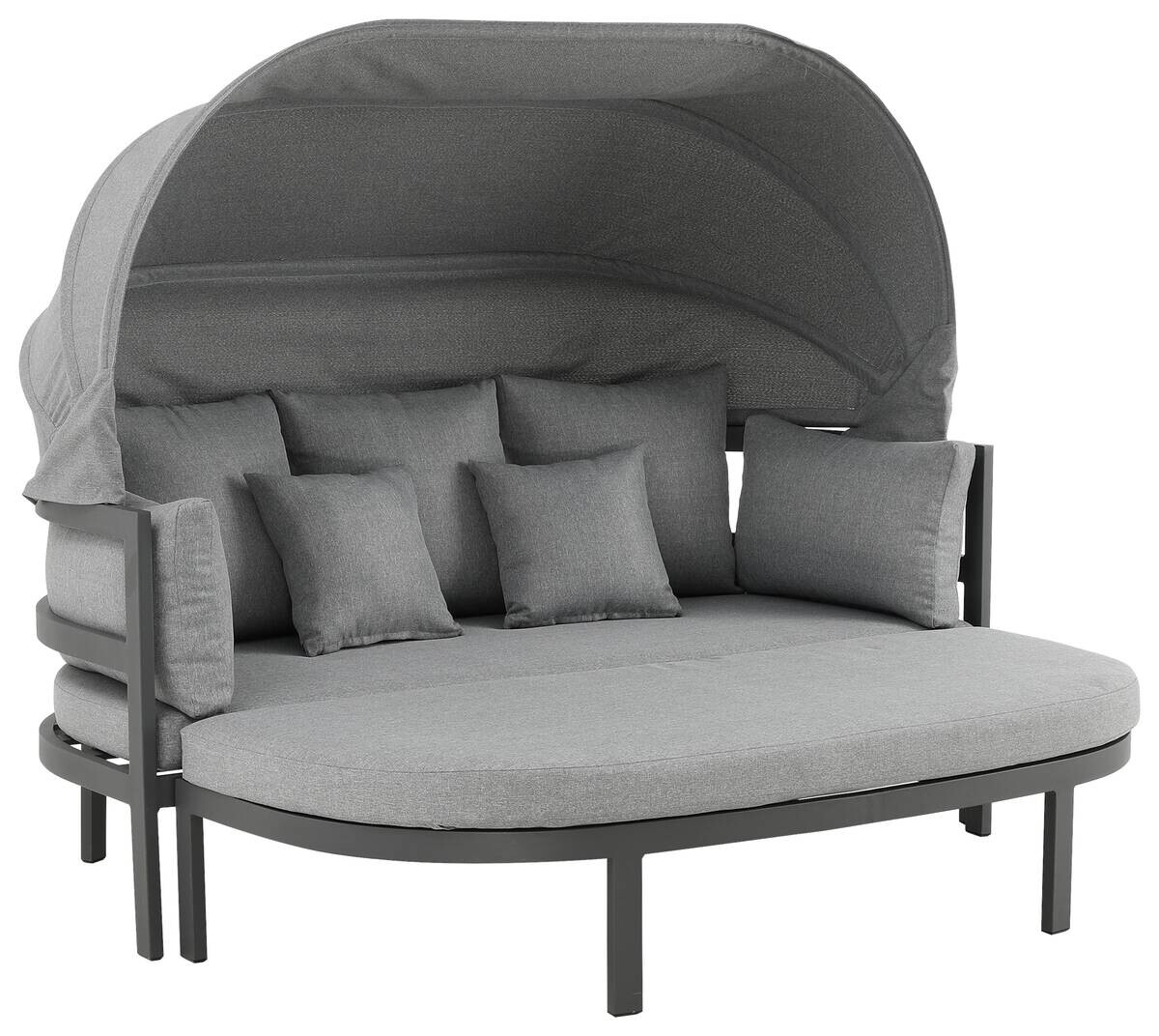 POCOline Sonneninsel mit Dach Barbados hellgrau Stahl