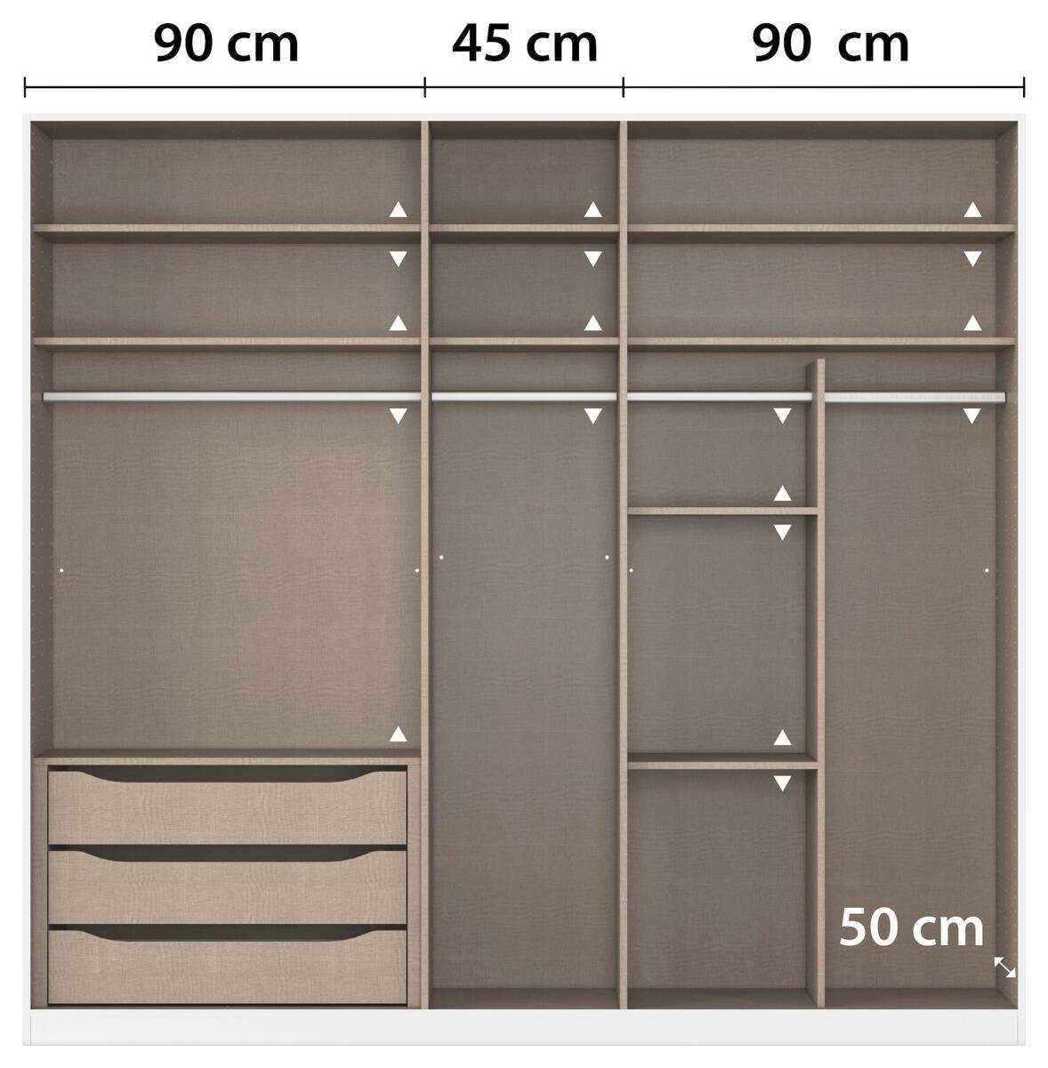 Kleiderschrank Alabama Alpinweiß B/H/T: ca. 225x210x54 cm