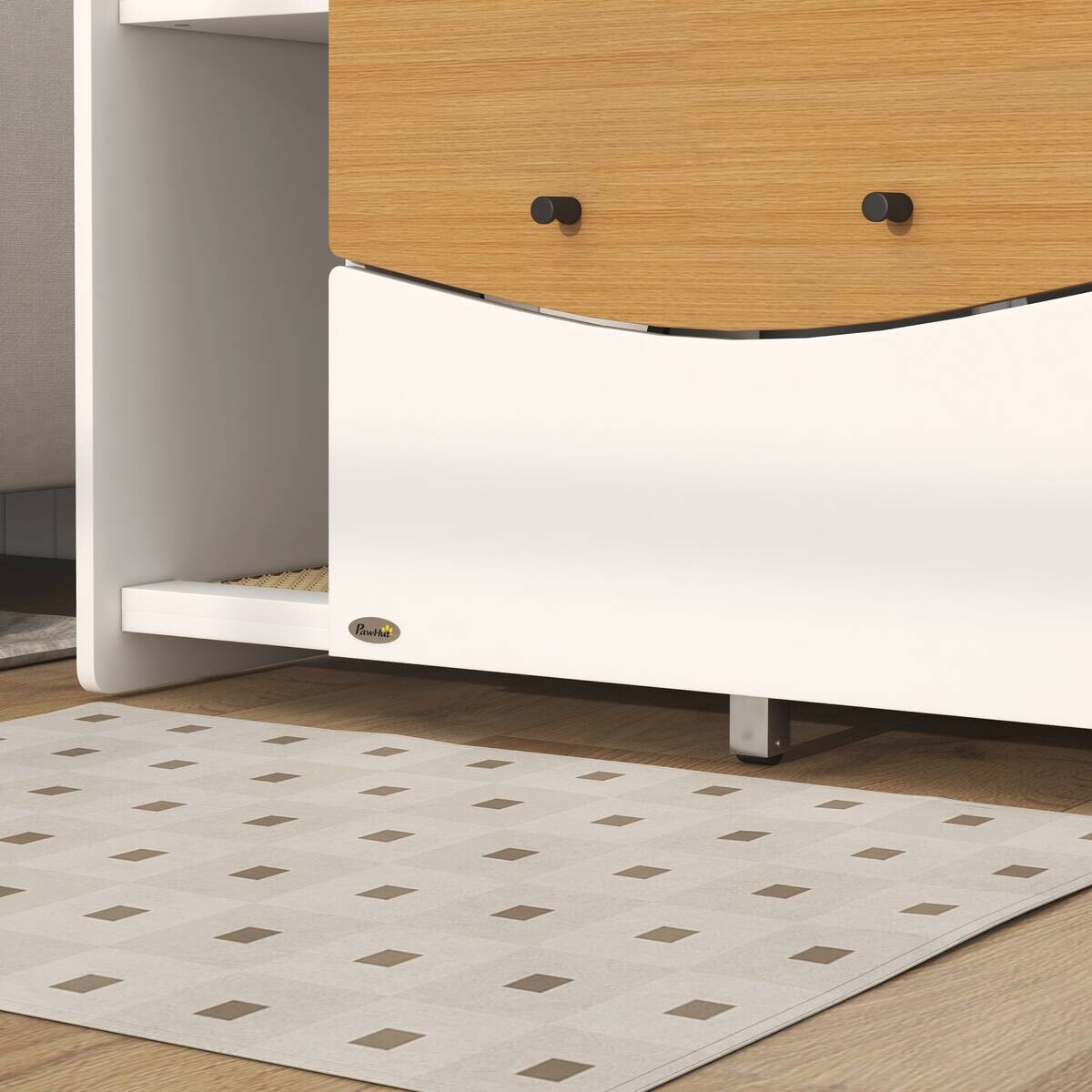 PawHut Schrank-Katzentoilette Eiche Spanplatte B/H/L: ca. 50x51x78 cm