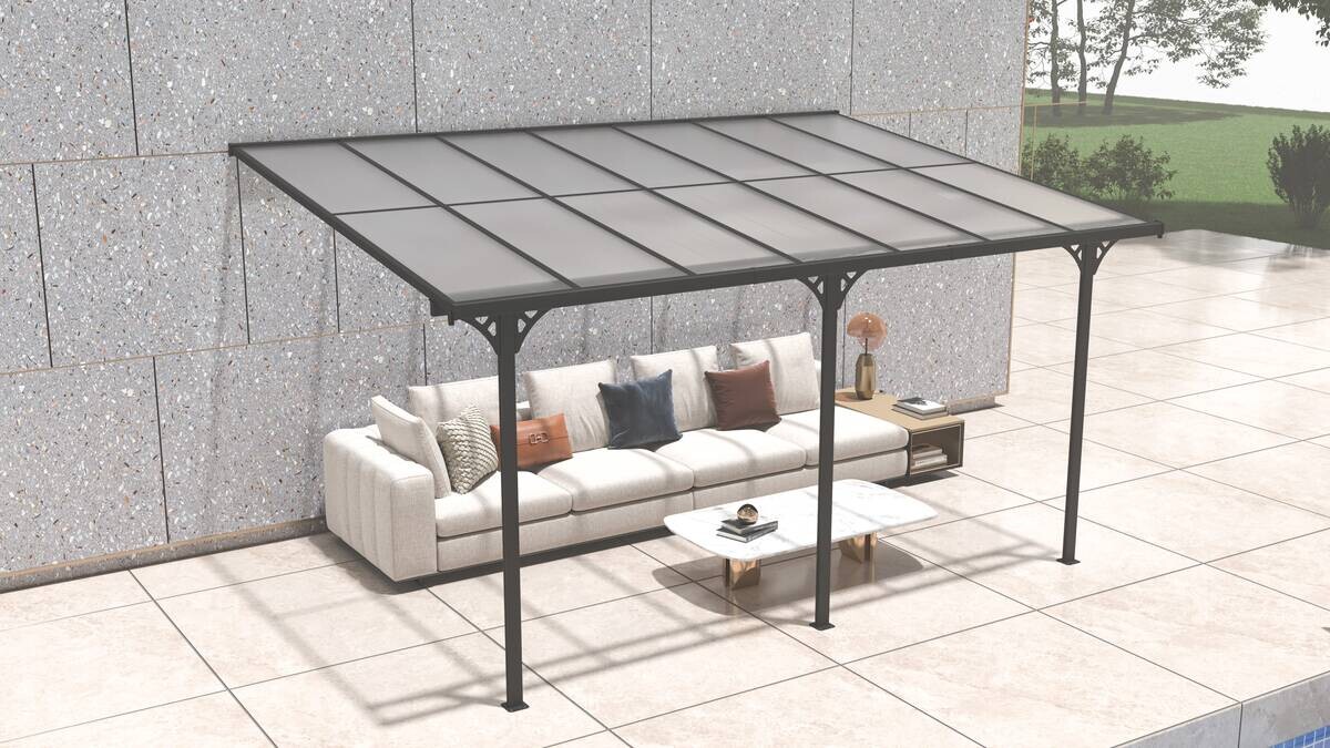 Westmann Terrassenüberdachung Bruce grau Aluminium B/H/T: ca. 434x269x300 cm